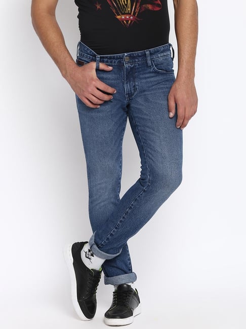 Wrangler Blue Slim Fit Low Rise Jeans