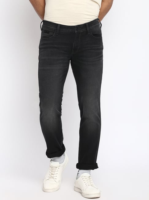 Wrangler Dark Grey Slim Fit Low Rise Jeans