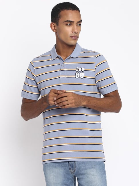 Buy Lee Teal Cotton Slim Fit Polo T-Shirts for Mens Online @ Tata CLiQ