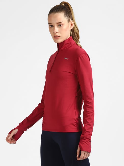 Buy Reebok Red Wor Run 1/4 Zip Pullover for Women's Online @ Tata CLiQ
