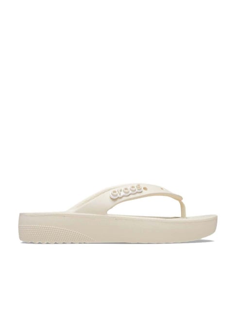 Crocs Women's Classic Bone White Flip Flops