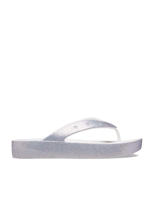 Crocs Women's Classic Silver Flip Flops