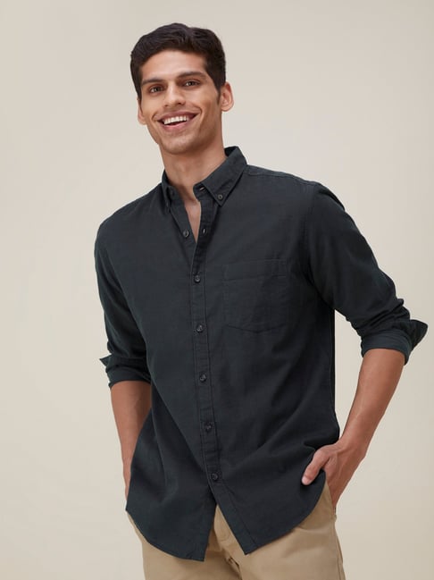 Buy WES Casuals by Westside Black Slim-Fit Corduroy Shirt for Online @ Tata  CLiQ