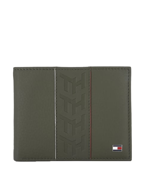 Tommy Hilfiger Olive Green Paneled Bi-Fold Wallet for Men