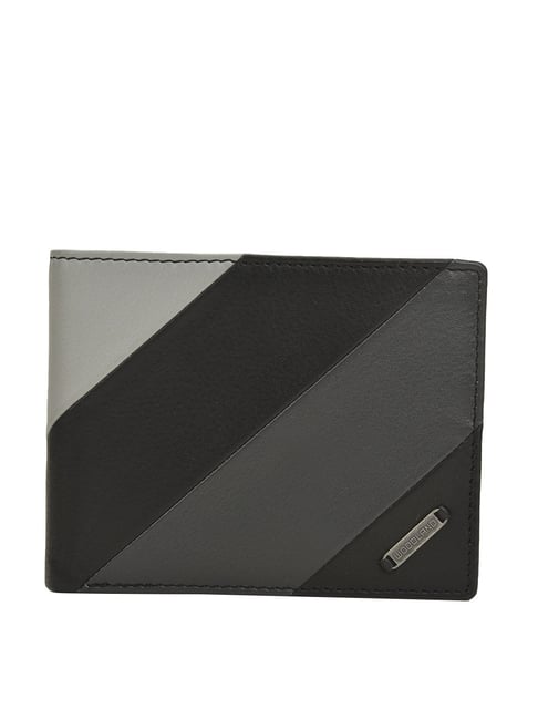 Woodland Black & Grey Casual Bi-Fold Wallet for Men