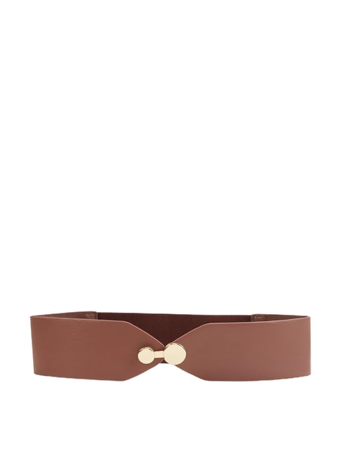 Kazo Brown Wide Belt For Women