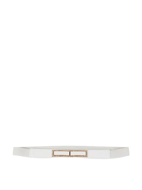 Kazo White Narrow Belt For Women