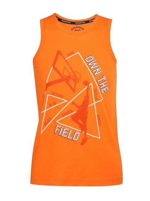 Jockey Kids Orange Graphic Print Tank T-Shirt-picture-26