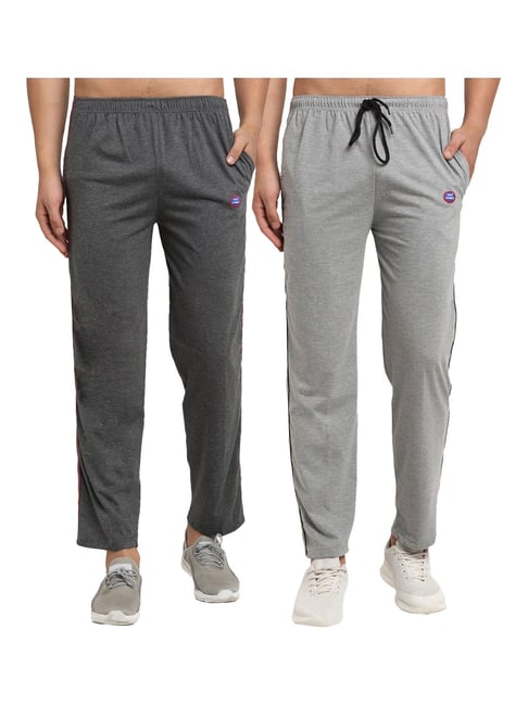 Vimal Jonney Dark Grey & Grey Regular Fit Trackpants - Pack of 2-picture-18