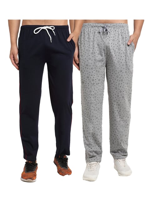 Vimal Jonney Dark Blue & Grey Regular Fit Printed Trackpants - Pack of 2-picture-16