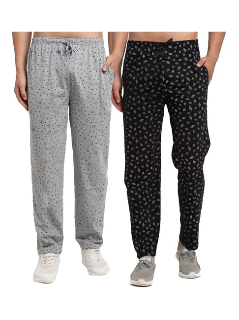 Vimal Jonney Black & Grey Regular Fit Printed Trackpants - Pack of 2-picture-15