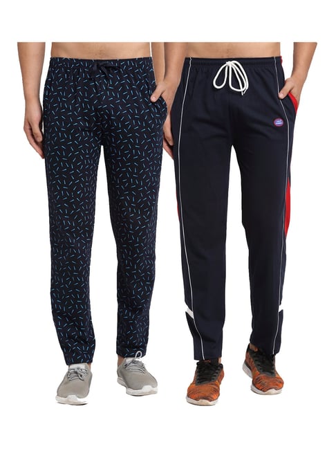 Vimal Jonney Navy Regular Fit Printed Trackpants - Pack of 2-picture-42