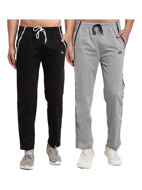 Vimal Jonney Black & Grey Regular Fit Trackpants - Pack of 2-picture-35