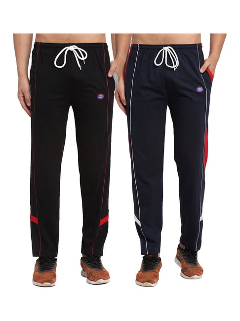 Vimal Jonney Navy & Black Regular Fit Trackpants - Pack of 2-picture-14