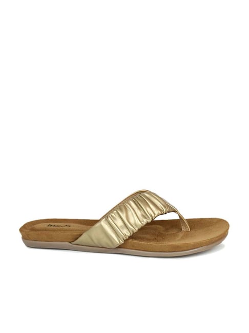 Inc.5 Women's Antique Gold Thong Sandals Price in India