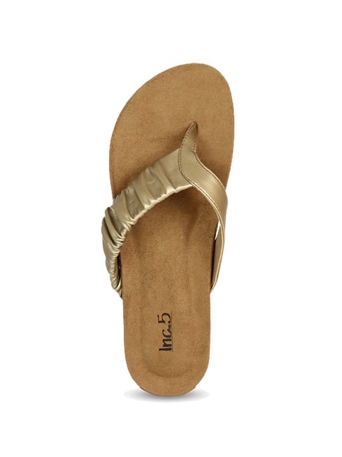 Buy Women's Antique Gold Thong Sandals for Women at Best