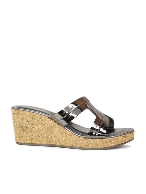 Inc.5 Women's Gun Metal Ethnic Wedges Price in India