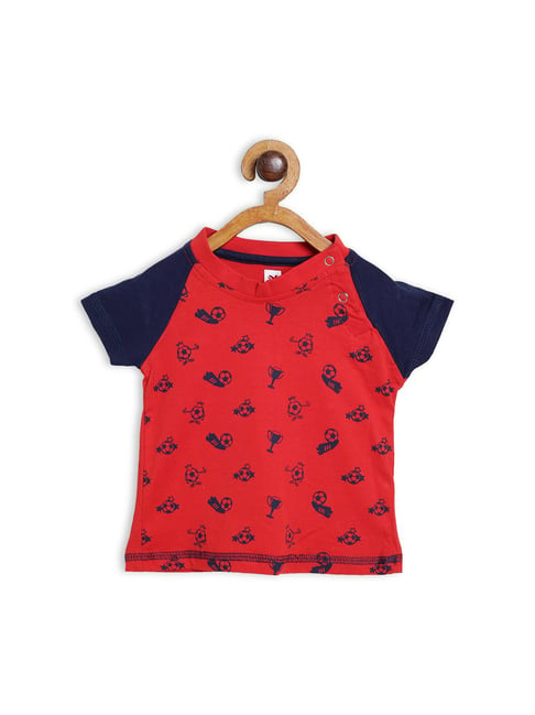 612 League Kids Red & Navy Printed T-Shirt