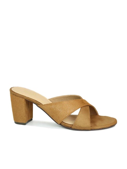 Tan cross sandals hot sale