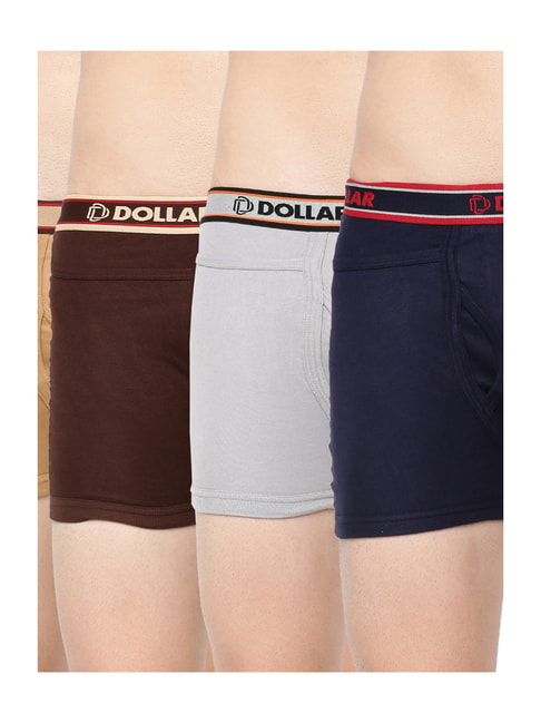 Buy Dollar Bigboss Multicolor Mid Rise Solid Trunks (Pack of 5