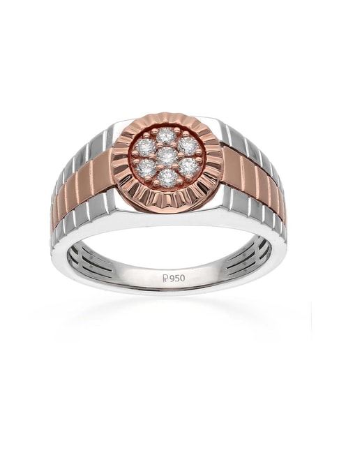 14k Rose Gold And Platinum Two-tone Flower And Leaf Diamond Engagement Ring  #102554 - Seattle Bellevue | Joseph Jewelry