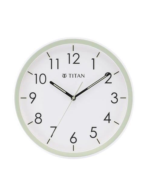 Titan Contemporary White Wall Clock with Silent Sweep TechnologyTitan