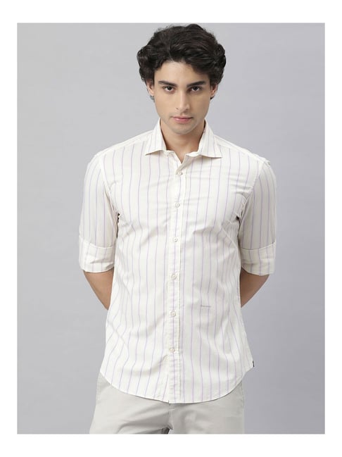 Buy Rare Rabbit Yellow Striped Shirt for Men Online @ Tata CLiQ