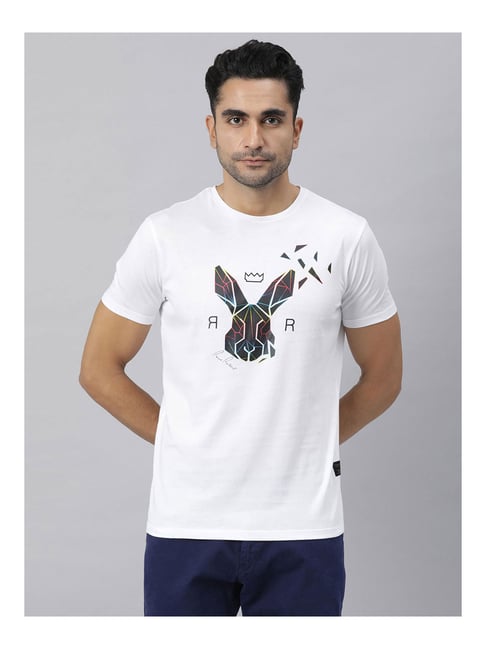 Buy Rare Rabbit White Printed T-Shirt 