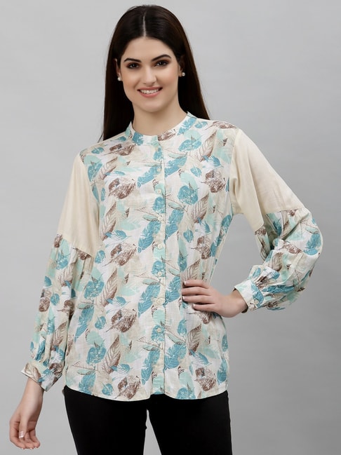 Mode by Red Tape Beige Printed Blouse Price in India