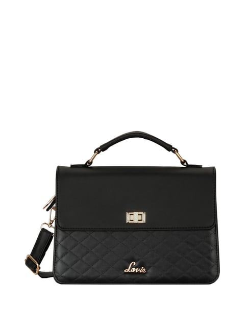 Lavie Black Quilted Medium Satchel Handbag