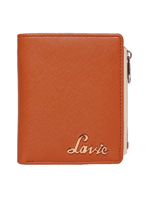 Lavie Orange Solid Bi-Fold Wallet for Women