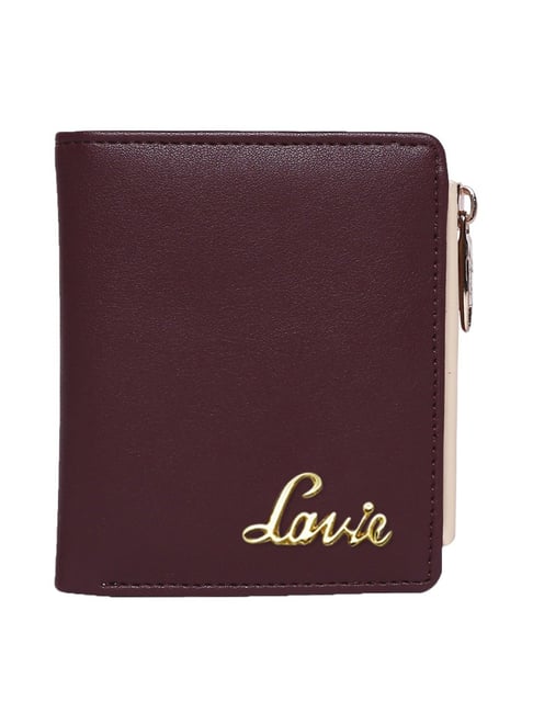 Lavie Brown Solid Bi-Fold Wallet for Women