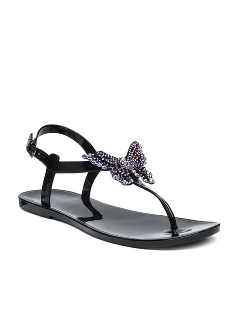 HAOTAGS Women's Bohemian Rhinestone Sandals T Strap Flat Sandals Casual  Summer Flip Flops - Walmart.com