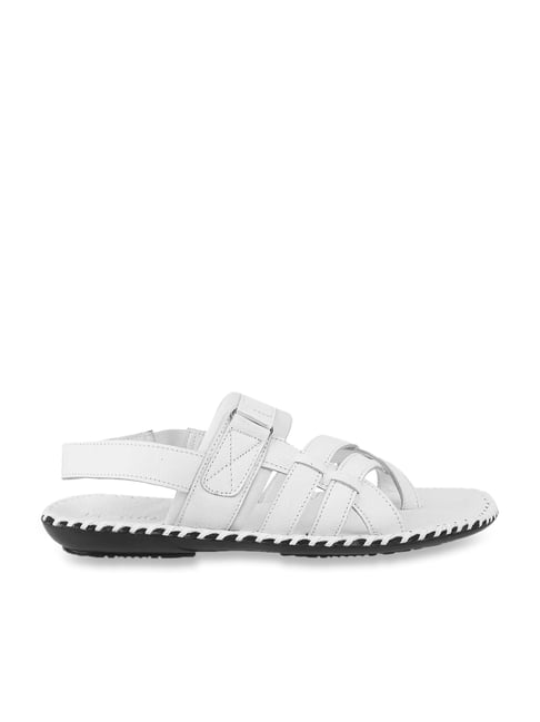 Buy Metro Men's White Cross Strap Sandals for Men at Best Price