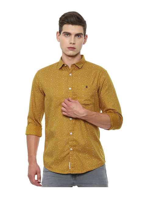 Buy Louis Philippe Jeans Yellow Cotton Slim Fit Printed Polo T-Shirt for  Mens Online @ Tata CLiQ