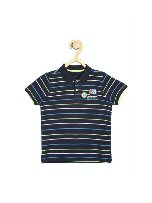 Allen Solly Junior Navy Striped Polo T-Shirt