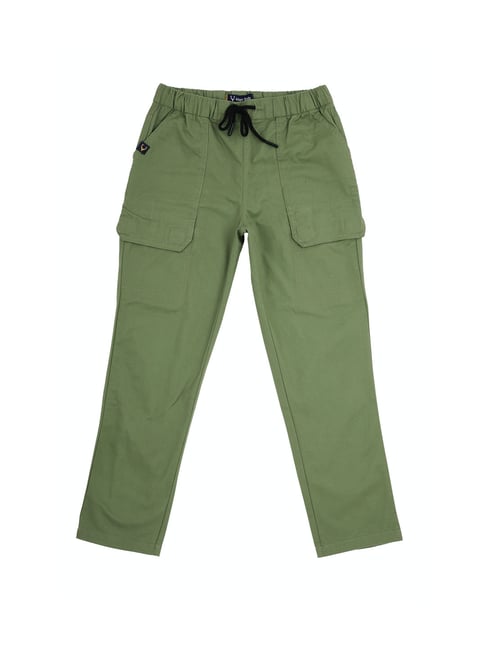 Allen Solly Junior Green Solid Trousers