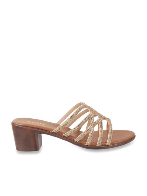Mochi Women's Golden Casual Sandals-picture-22