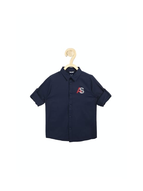 Allen Solly Junior Navy Solid Shirt