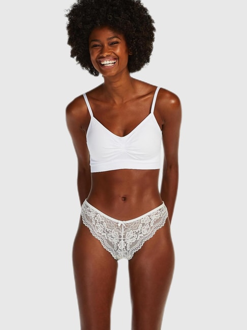 Buy Hunkemoller White Lace Panty for Women Online @ Tata CLiQ