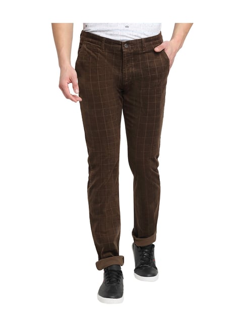 Buy Greenfibre Mens Solid Black Cotton Slim Fit Casual Trouser online