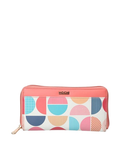 Mochi Pink Printed Zip Around Wallet for Women