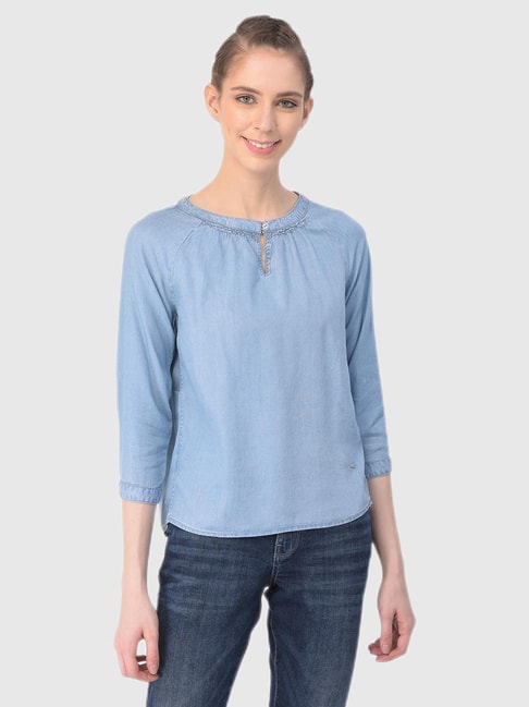 Woodland Blue Regular Fit Top Price in India