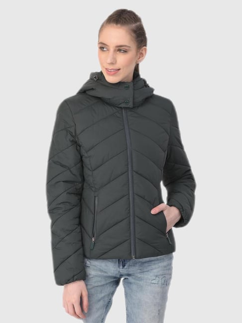 Woodland Dark Green Quilted Jacket-picture-13