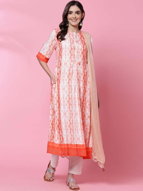 Biba Coral Printed Flared Kurta Price in India