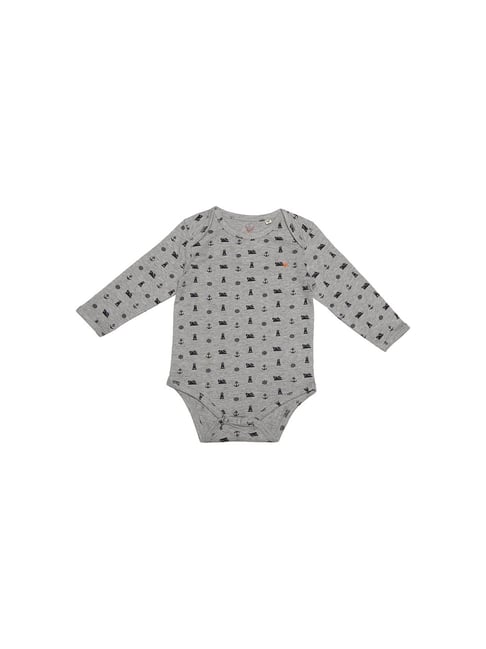 Allen Solly Junior Grey & Black Printed Rompers (Pack Of 2)