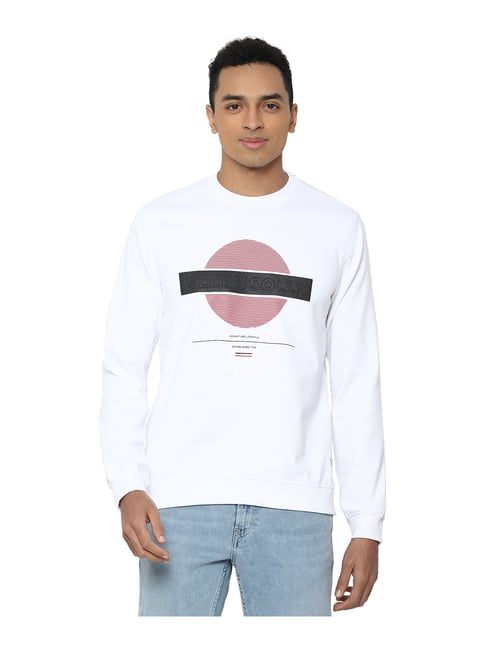 Buy Allen Solly White Round Neck Sweatshirt for Men's Online