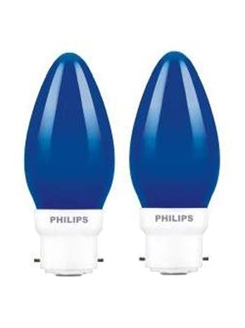 Philips LED Deco 0.5W Glass Candle – Pack of 2 (Blue)