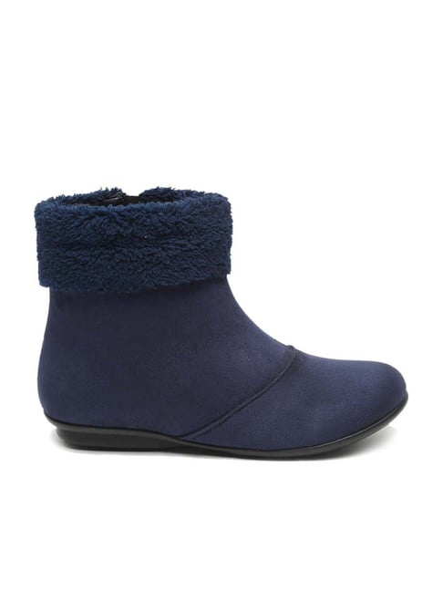 Flat N Heels Women's Navy Snow Boots