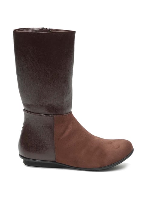 Flat N Heels Women's Brown Casual Booties